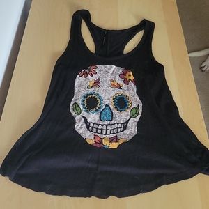 Sugar Skull Flowy Tank Top